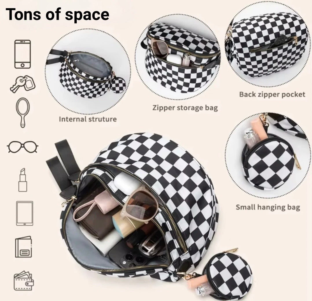 Checkered Cross Body Bum Bag