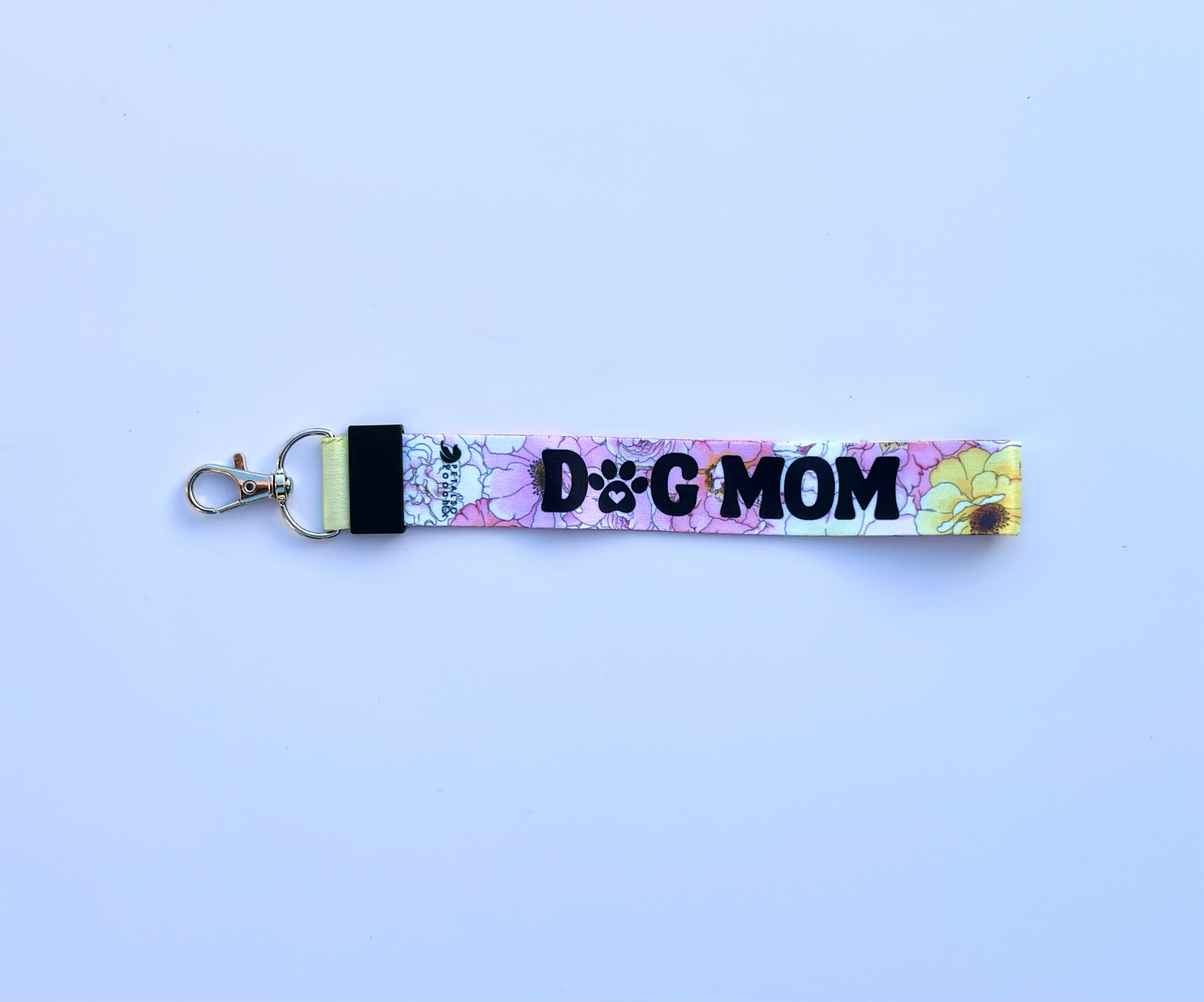 Blooming Dog Mom Wrist Keychain Lanyard