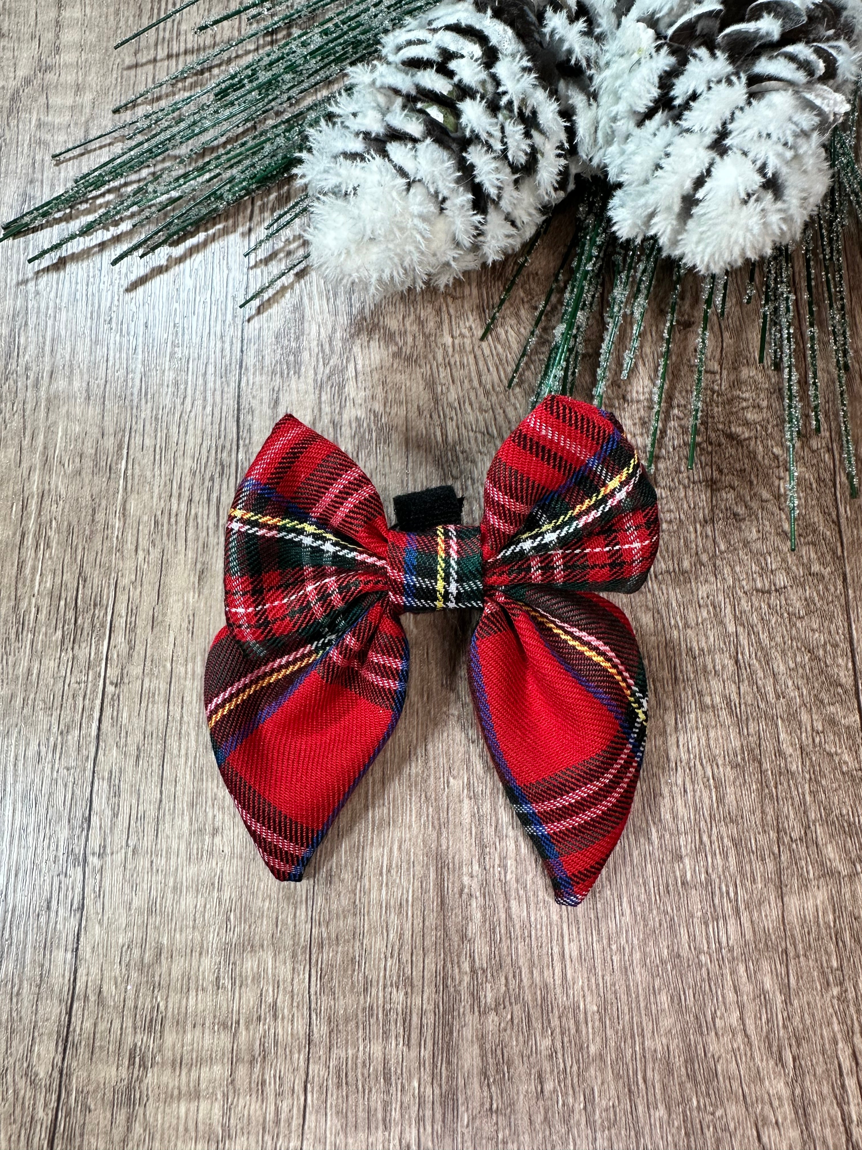 Winter Plaid Sailor Bow