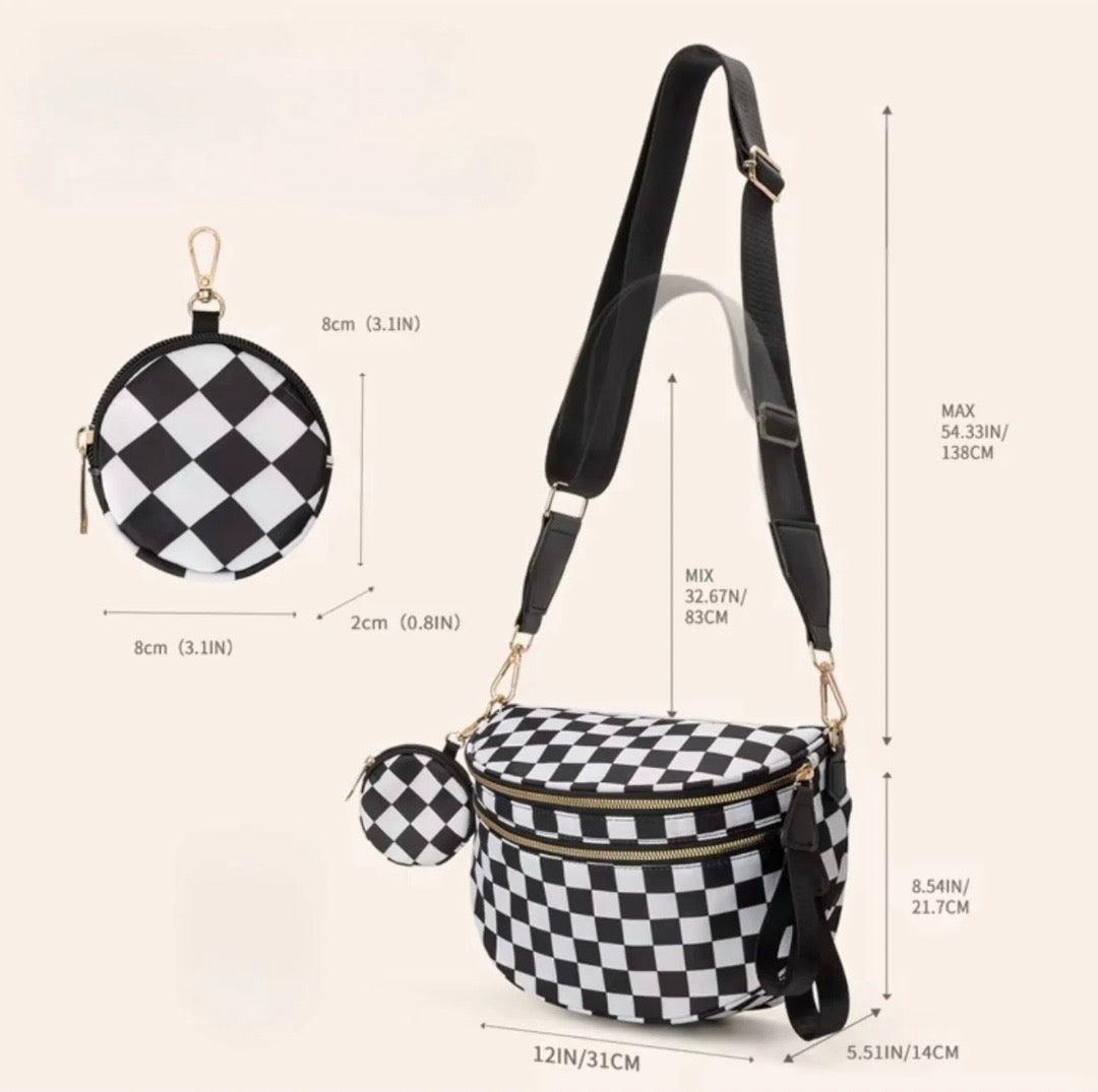 Checkered Cross Body Bum Bag