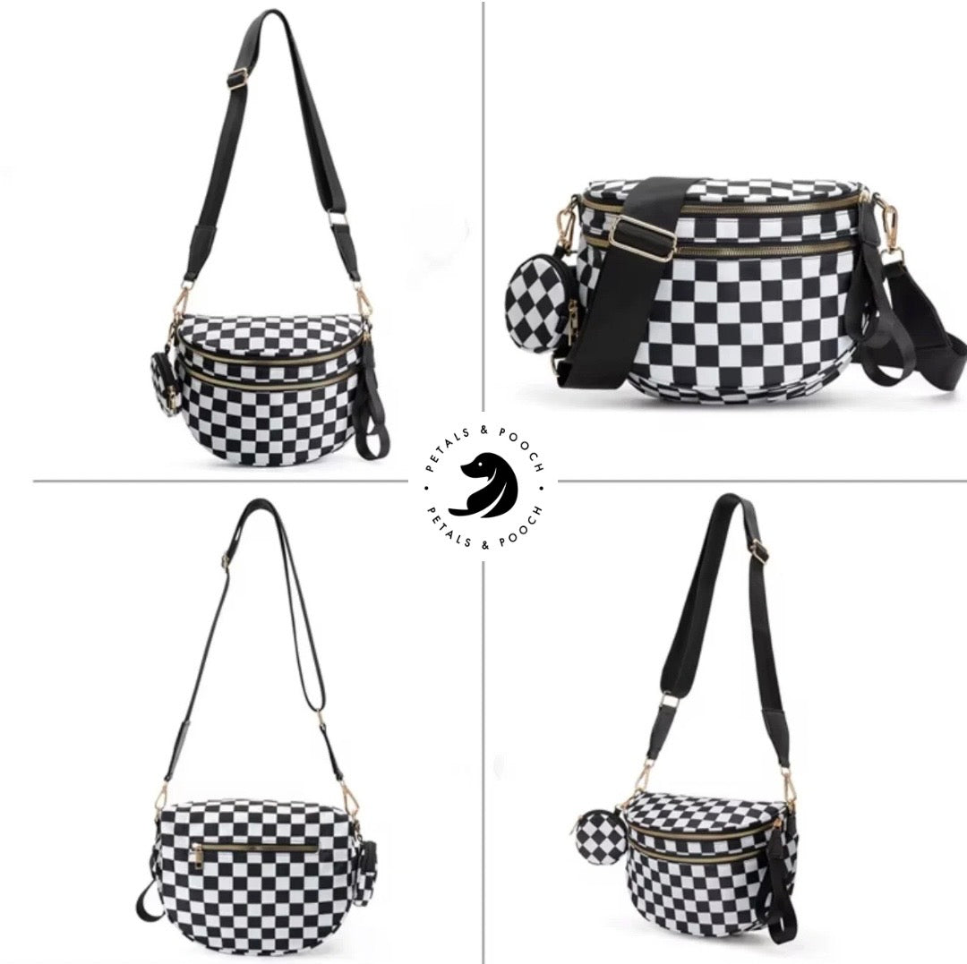 Checkered Cross Body Bum Bag