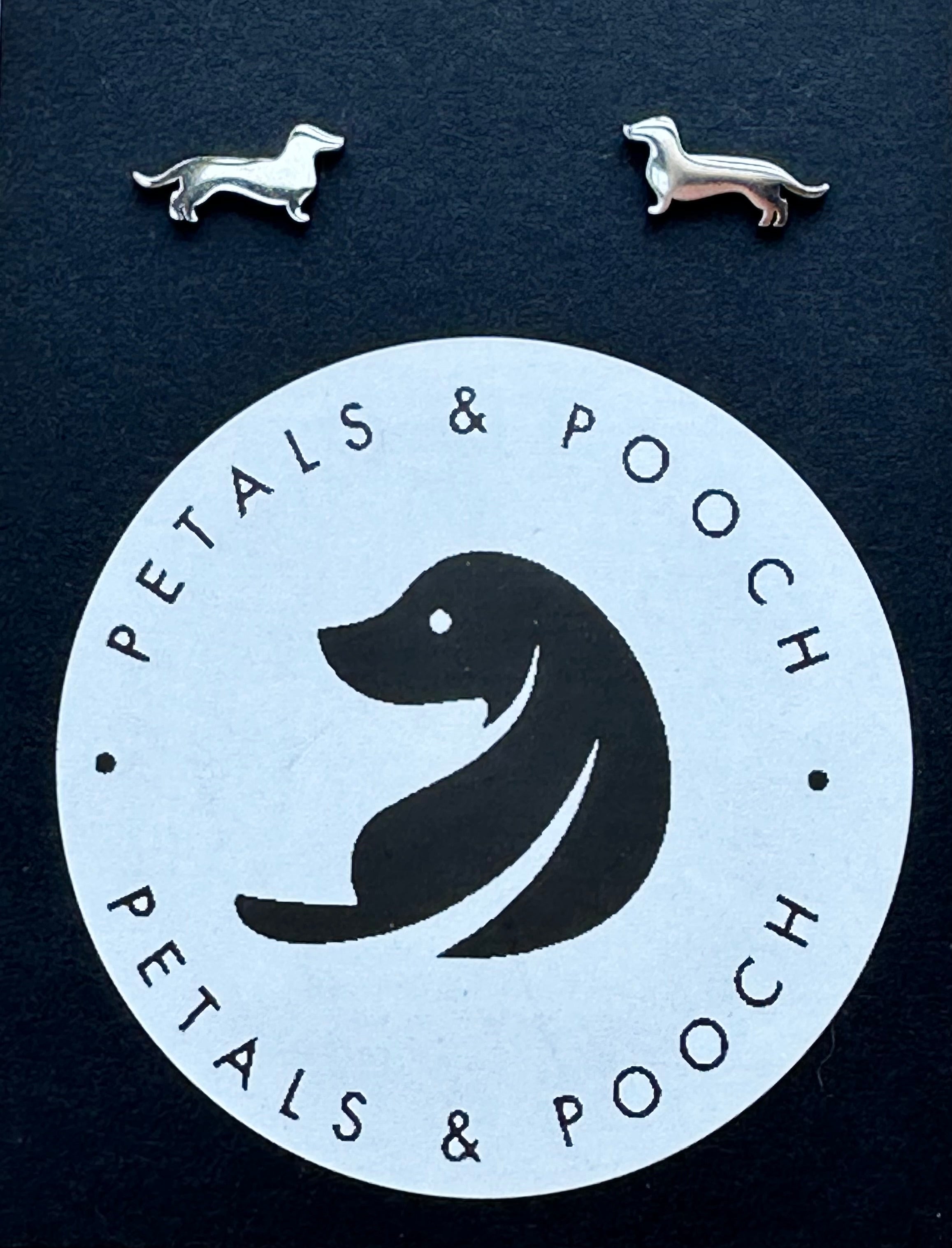 Dachshund Earrings-Silver Finish