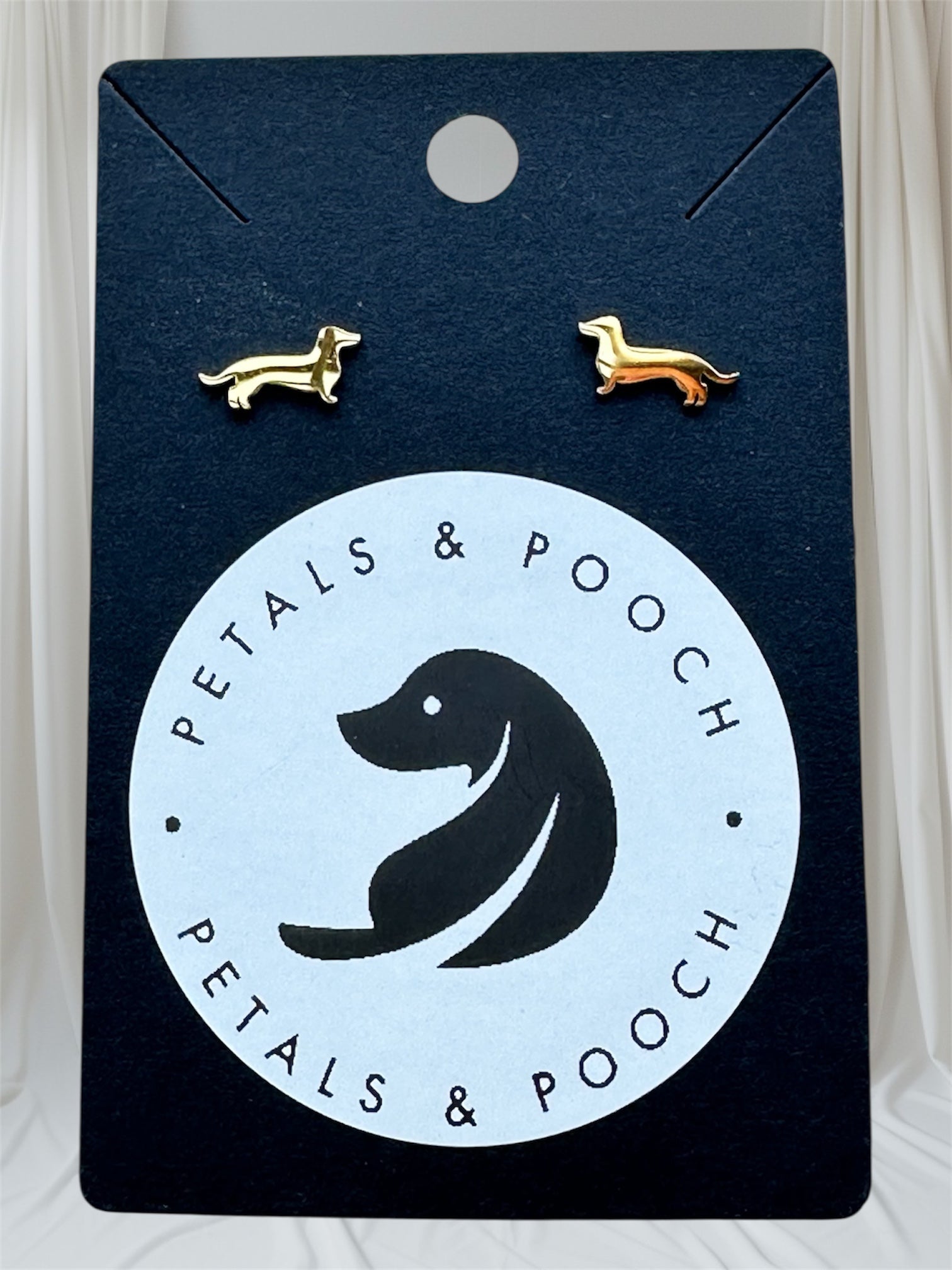 Dachshund Earrings-Gold Finish
