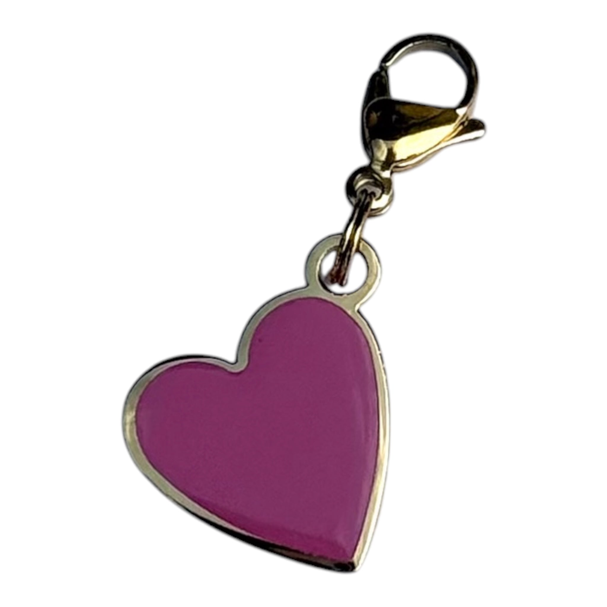 Pink Heart Collar Charm