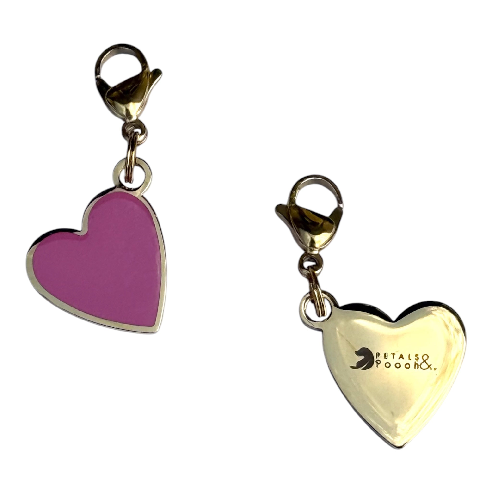 Pink Heart Collar Charm