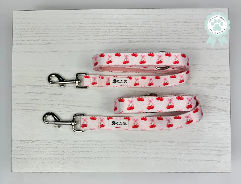 Mon Doux Cherry Leash Leashes-Fabric